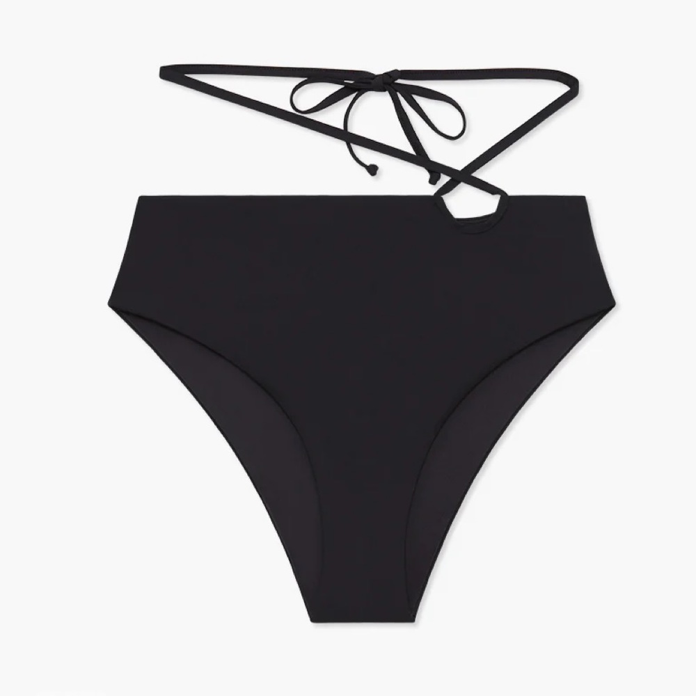 NWT WeWoreWhat Strappy Tie Bikini Bottom in Black - M